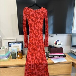 Realization Par red long silk dress